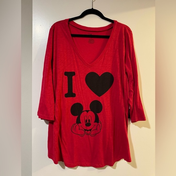 torrid Tops - Torrid NWT Disney 3/4 sleeve v neck red shirt